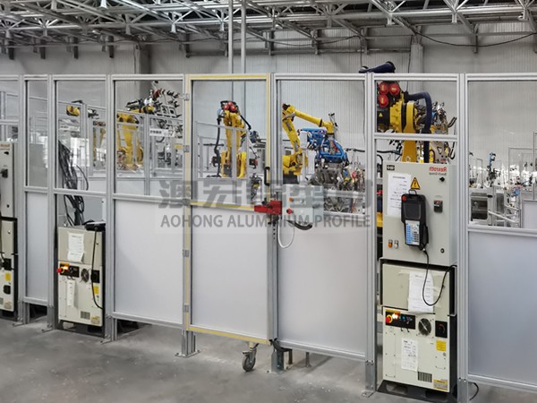 柔性屏生產線工業(yè)鋁型材圍欄